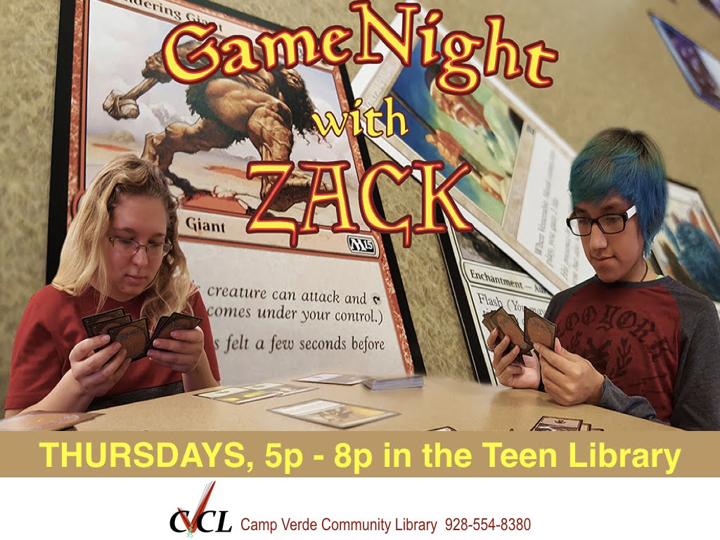 Game night with Zack in the Teen Library