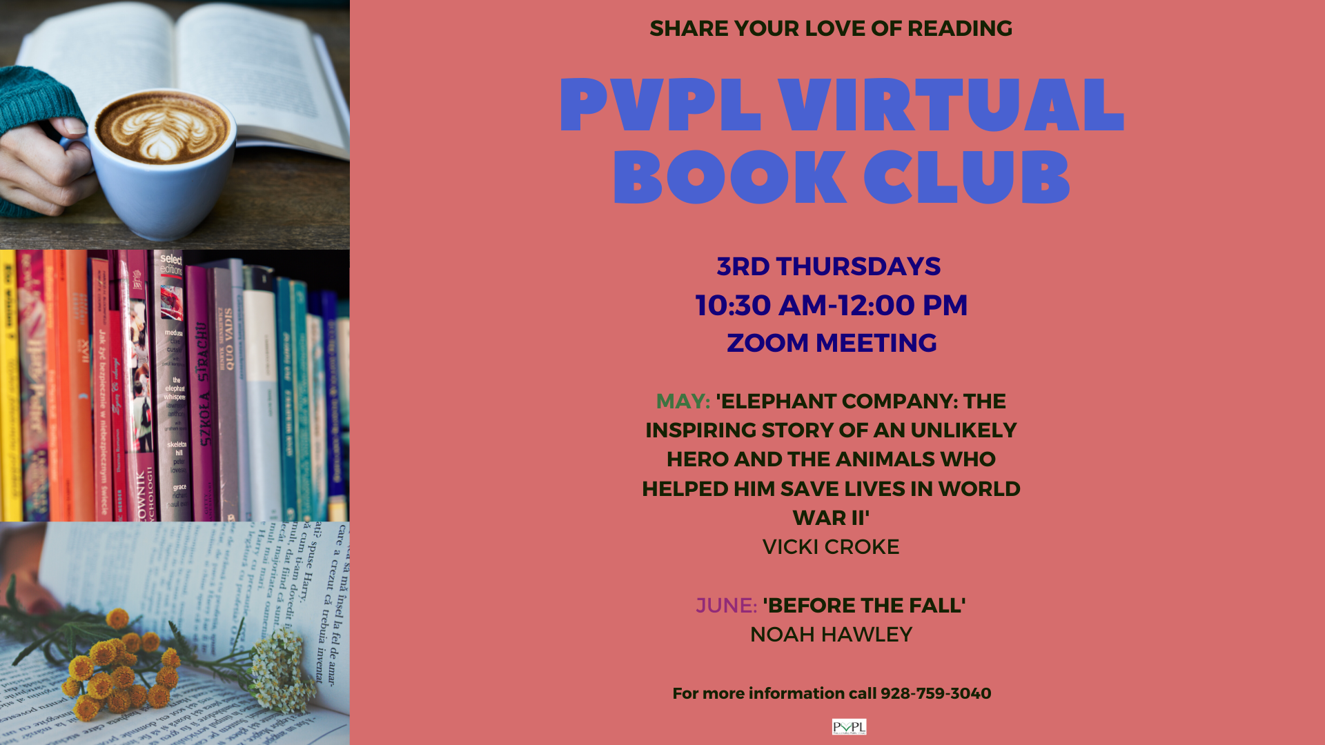 "Prescott Valley Public Library Virtual Book Club - May 21st, 2020 Meeting "