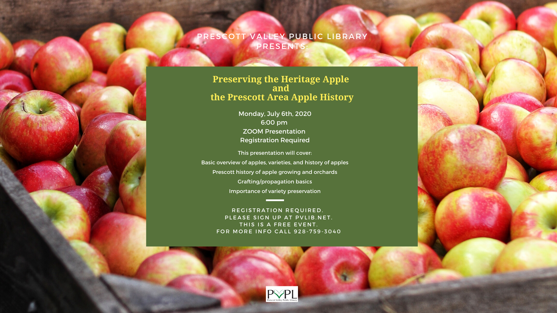 Virtual Program - Preserving the Heritage Apple and the Prescott Area Apple History – Registration Required