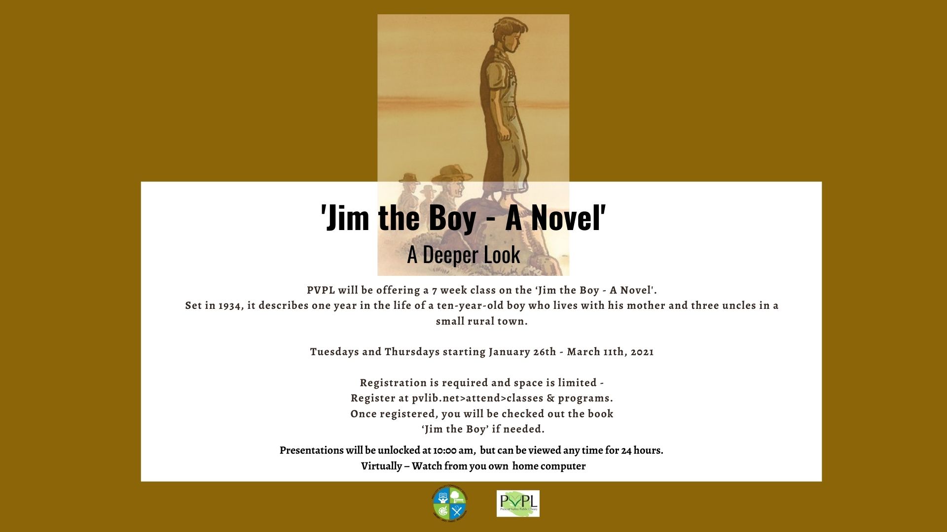 Prescott Valley Public Library Presents: ‘Jim the Boy’ A Deeper Look 