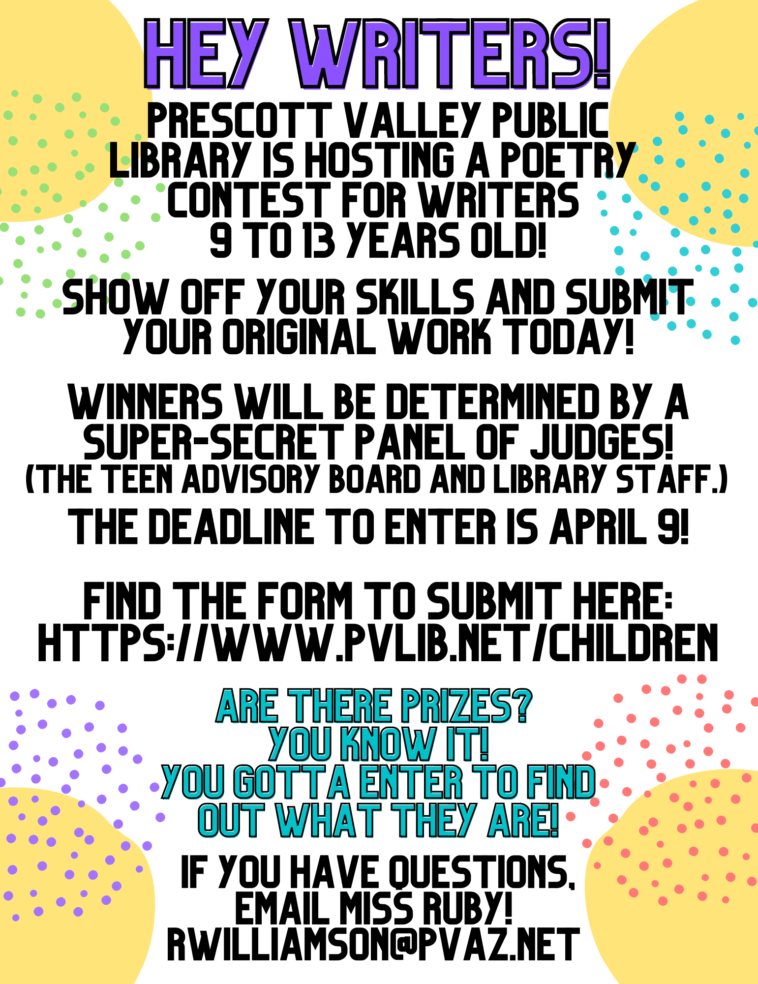 Tween Poetry Contest Poster