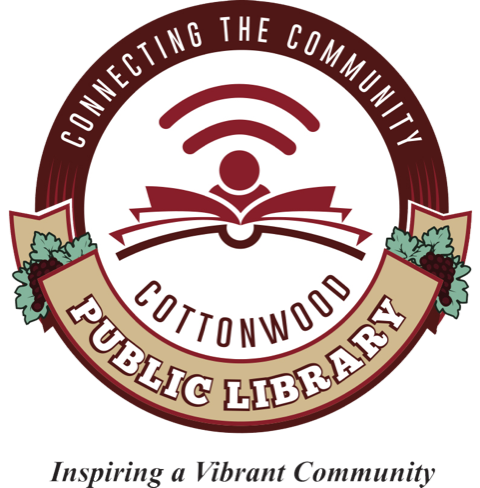 The Cottonwood Public Library logo and tagline Inspiring a Vibrant Community.