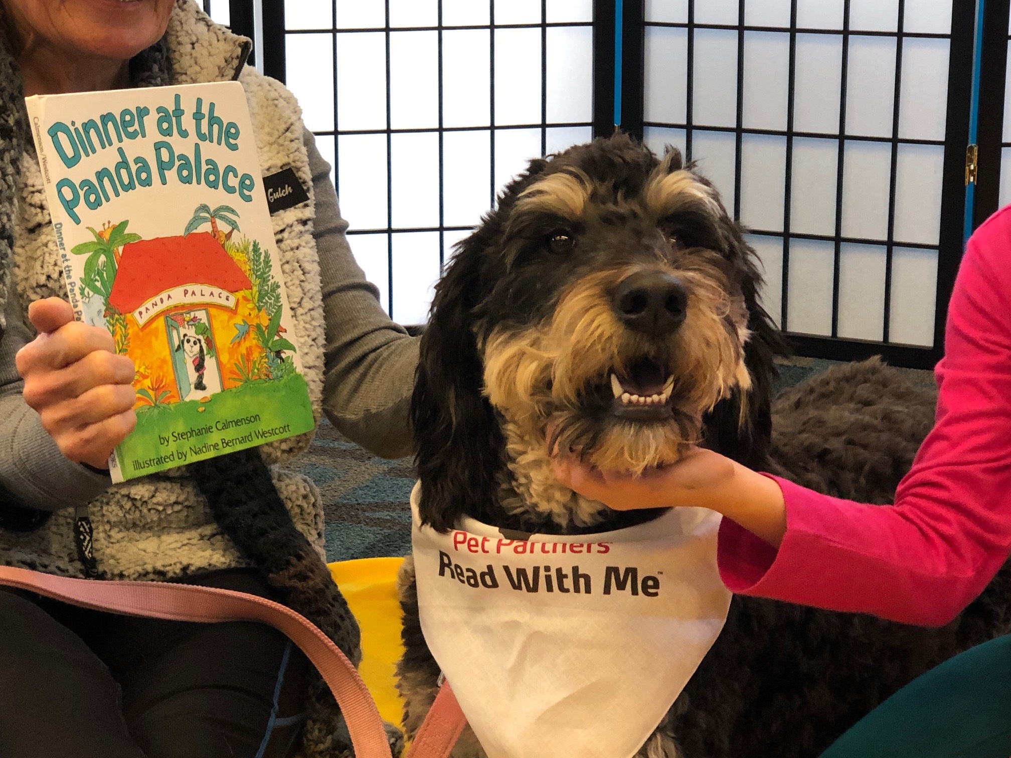 Maggie Mae loves reading with you! Woof!