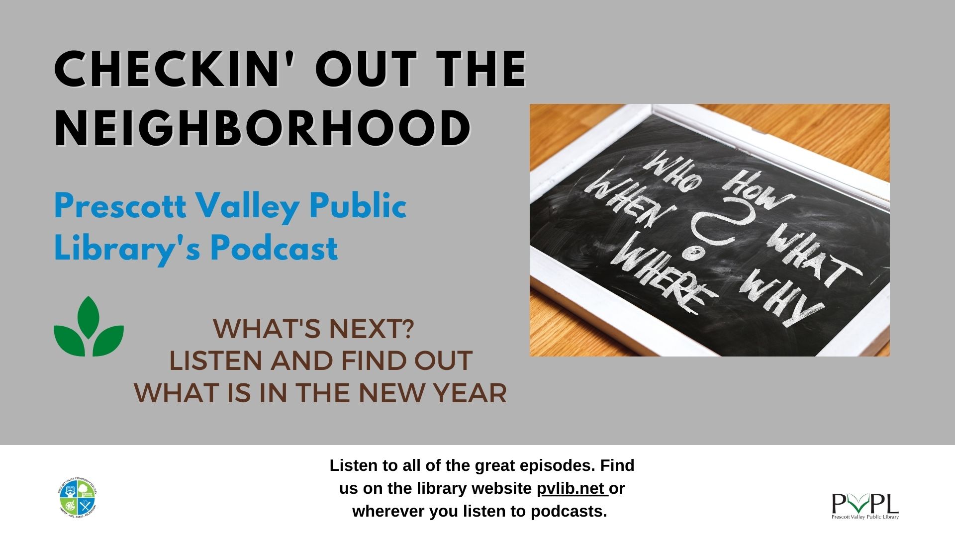 Checkin’ Out the Neighborhood PVPL’s Podcast – What’s Next? 