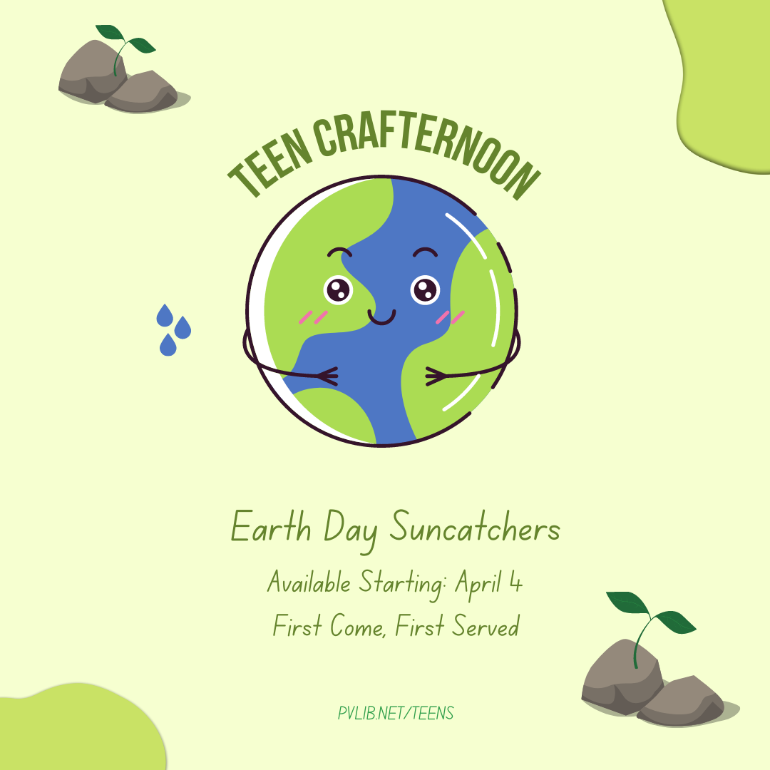 Picture of Teen Crafternoon flyer with an earth smiling.