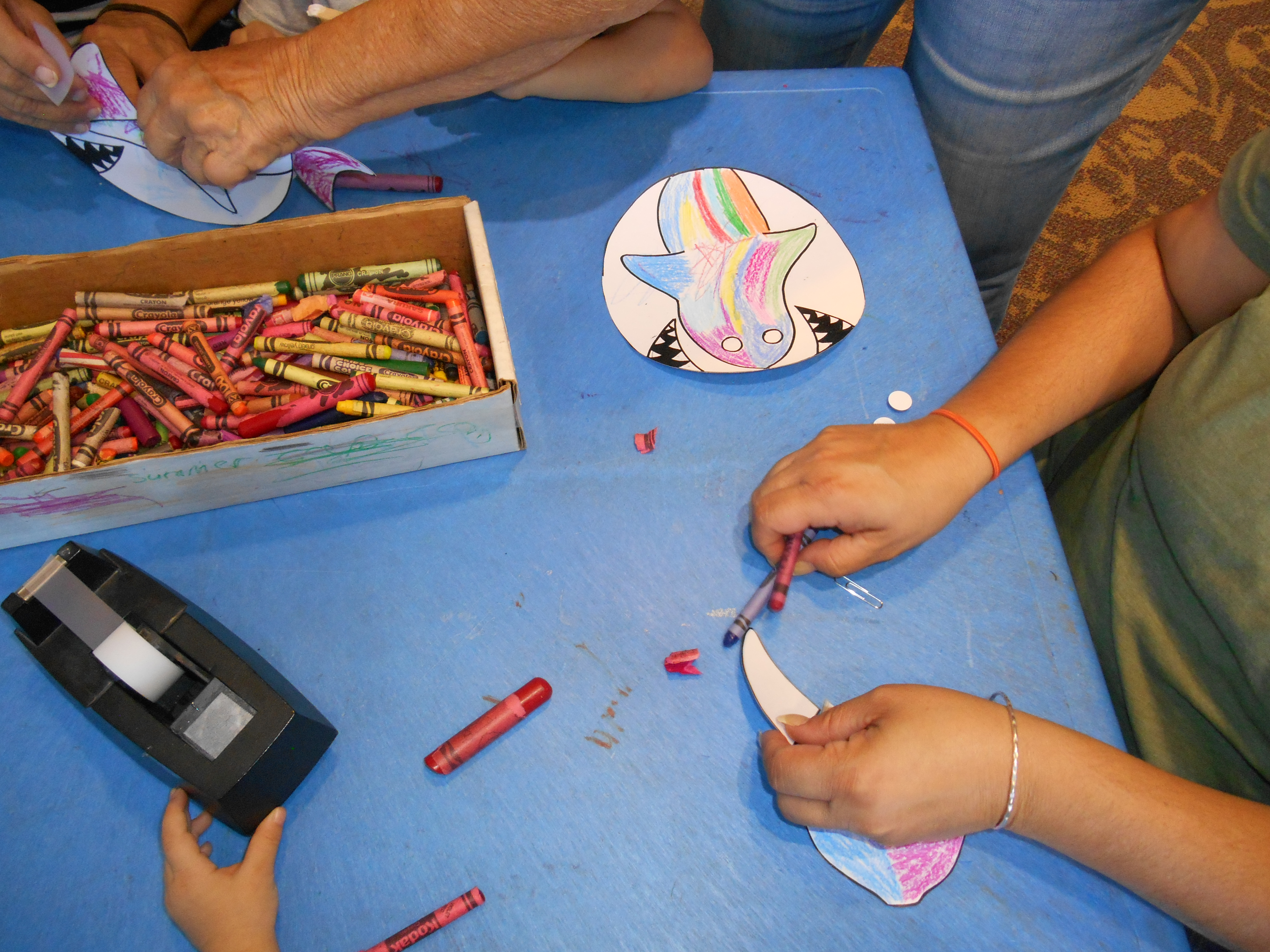 Children and Families doing crafts