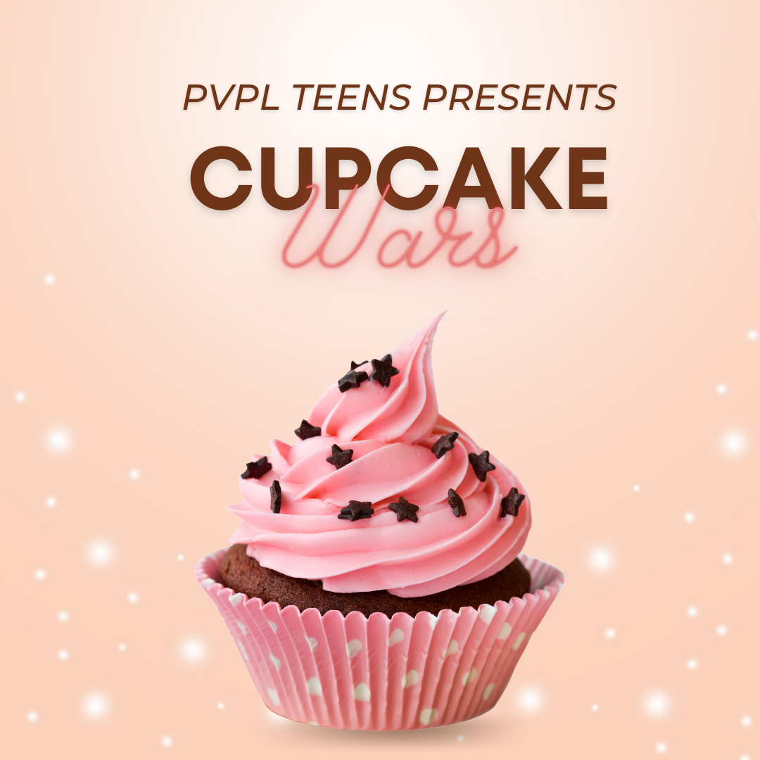 Picture of frosted cupcake with words cupcake wars.