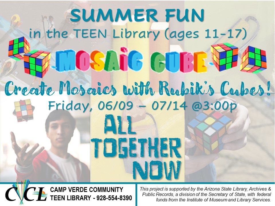 Mosaic Cube Program Fridays at 3:00 pm in the Teen Library