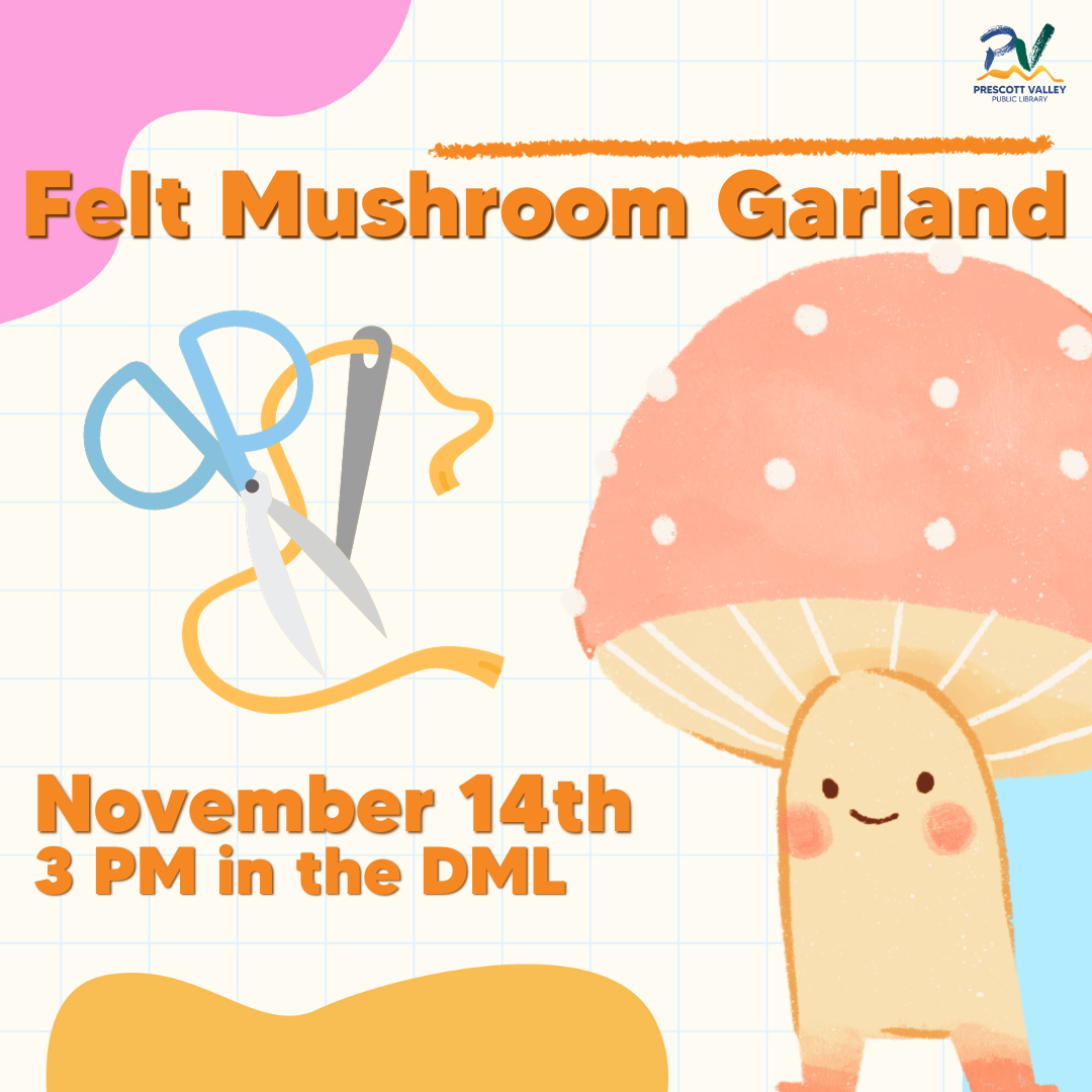 Crafty Teen Poster with clip art of animated mushroom person.