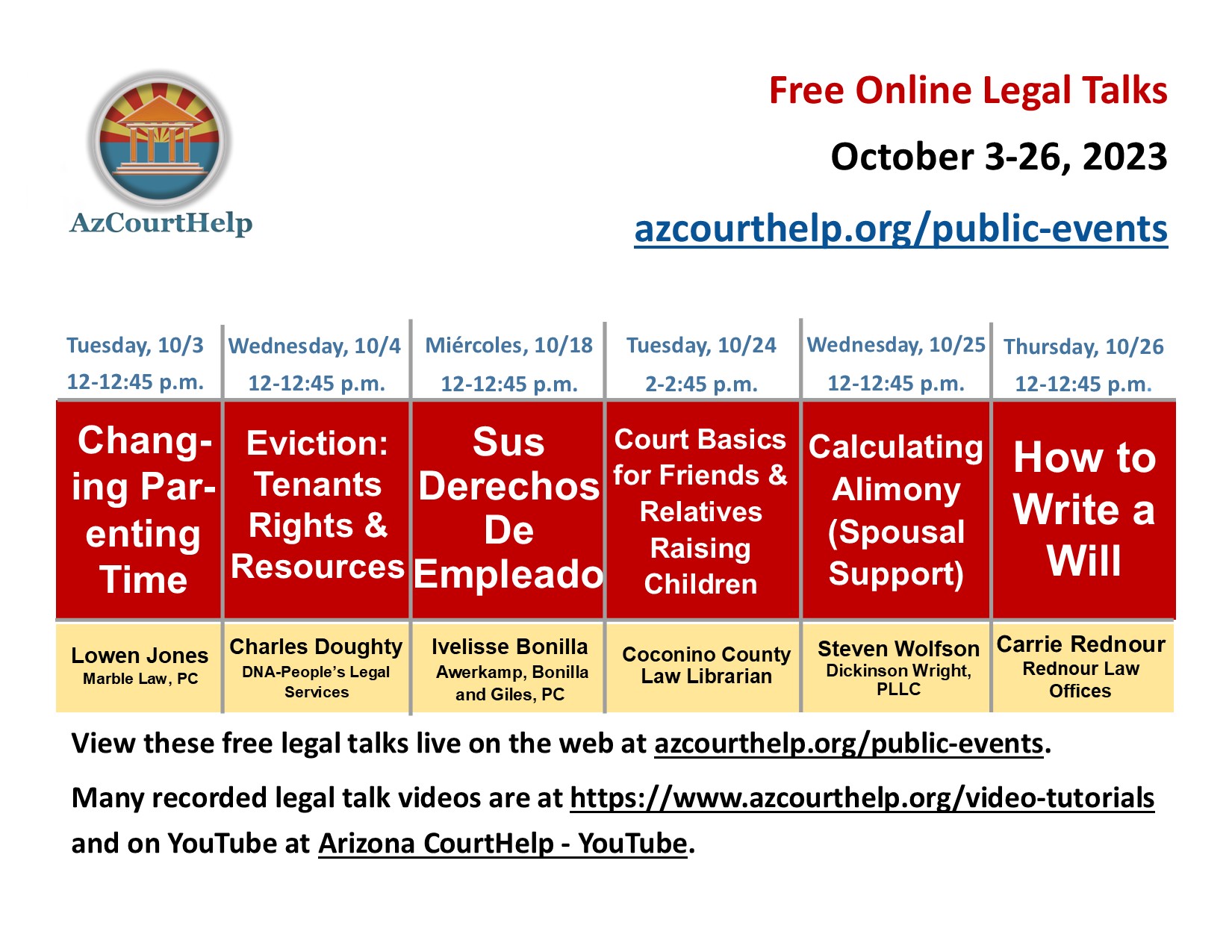 poster of legal talks