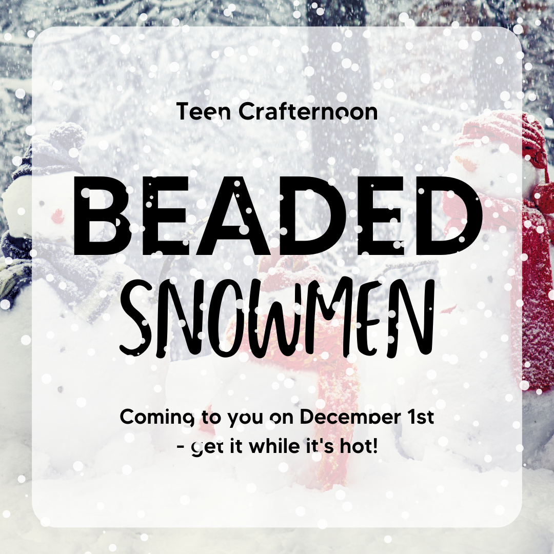 Snowmen clipart with words: "Beaded Snowmen"