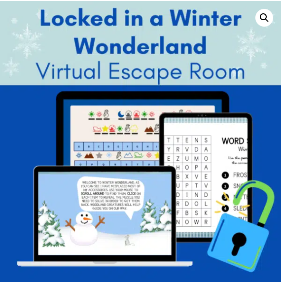 Locked in a winter wonderland virtual escape room