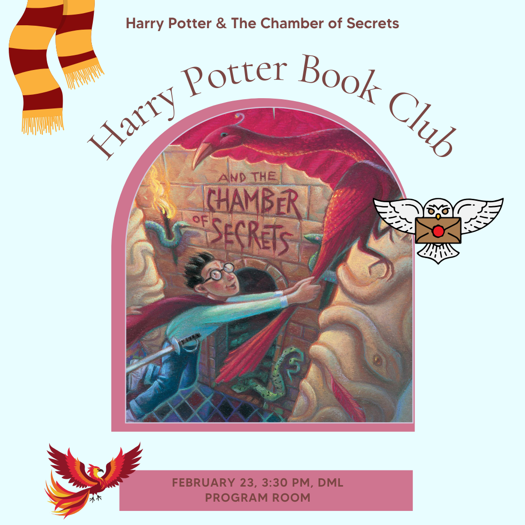 Harry Potter Book Club Poster with book cover and clip art
