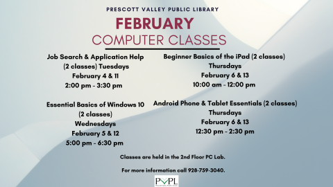 February Class Listing