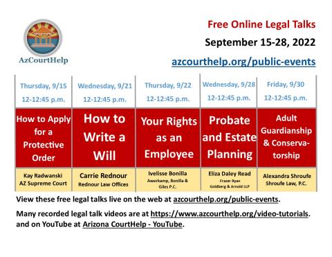 poster of legal talks