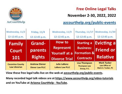 poster of legal talks