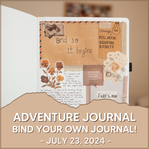 Adventure Journal Poster with picture of a journal