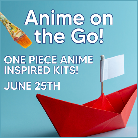 Anime on the Go poster with picture of origami boat.