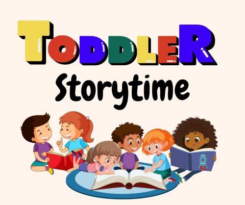 Toddler storytime with a diverse cast of children sitting on a rug reading different books