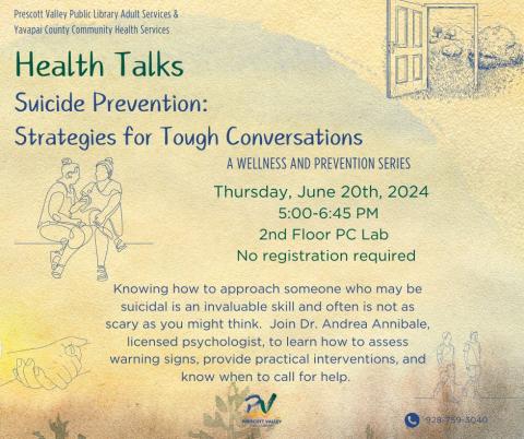 Health Talks Suicide Prevention, Strategies for Tough Conversations