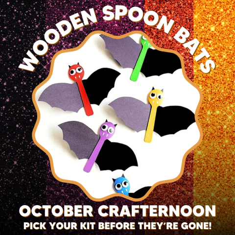 Wooden Spoon Bats Poster with image of bat craft.