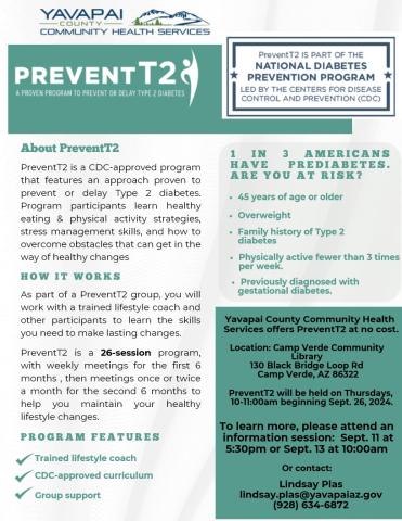 PreventT2 Diabetes Class Info Session flyer