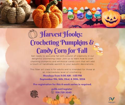 Crocheting Pumpkins and Candy Corn