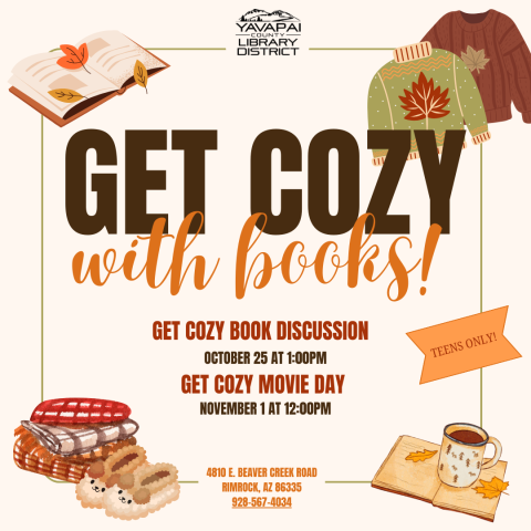 Teens Get Cozy With Books! Oct 25th and November 1st