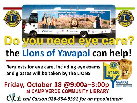 Lions Mobile Eye Care Event flyer