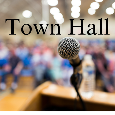 town hall image of microphone