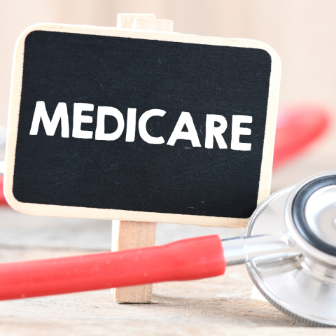 image of medicare sign and a stethoscope 