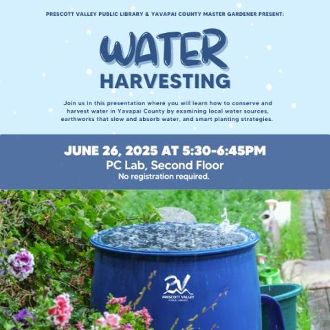event poster with barrel full of water