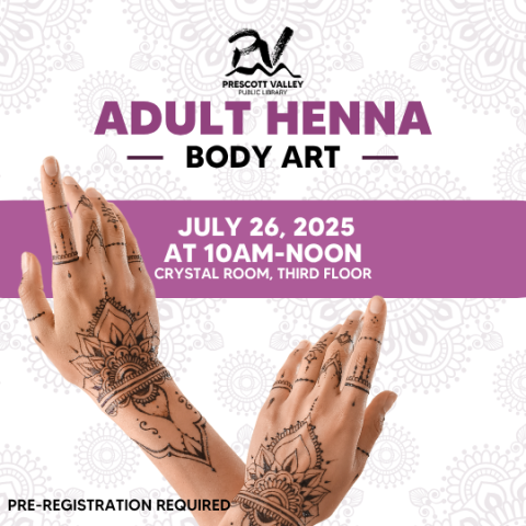 event poster with hands with henna art on them