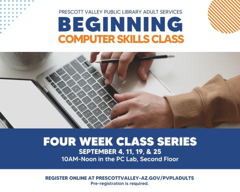 event poster with laptop keyboard and a person typing