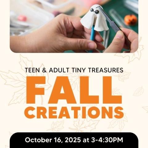 event poster with picture of polymer clay ghost