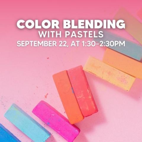 event poster with pastel crayons