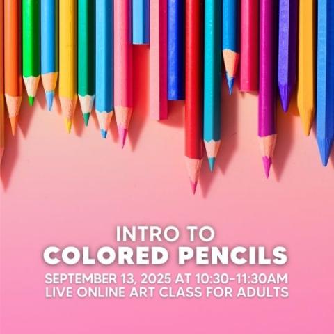 event poster with colored pencils