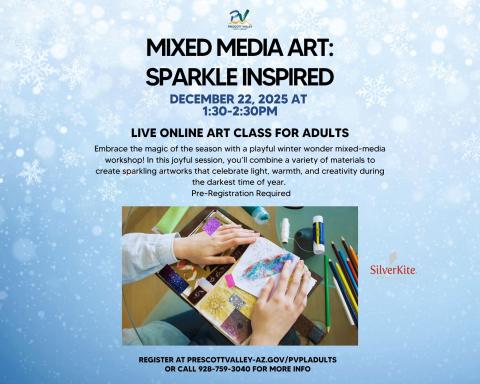 event poster with a person crafting mixed media journal