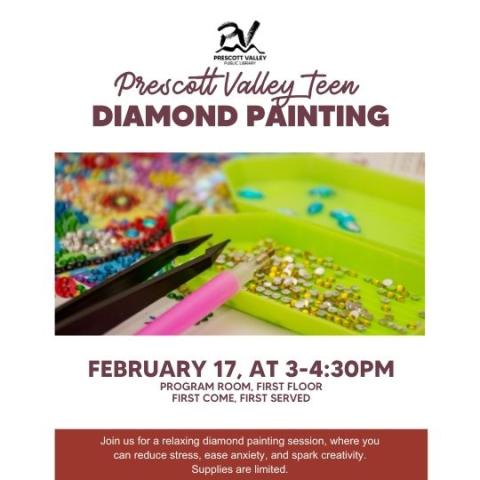 Teen Diamond Painting post with image of a diamond painting.