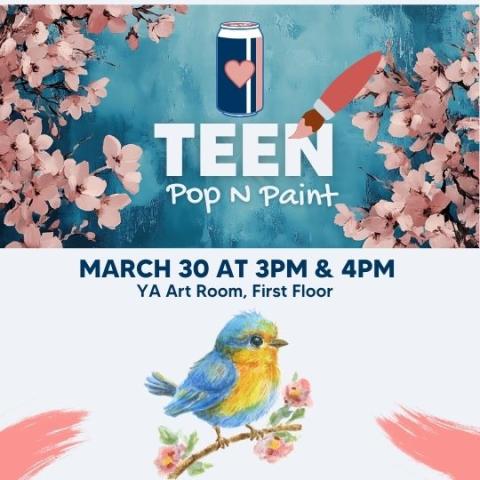 Pop N Paint Poster with background looking like paint.