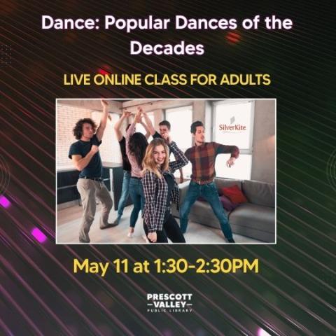 event poster with four people dancing in a living area