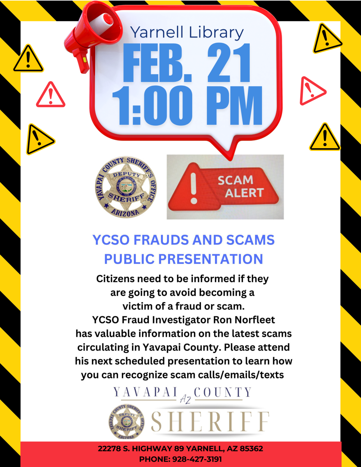 Frauds and scams class yarnell public library