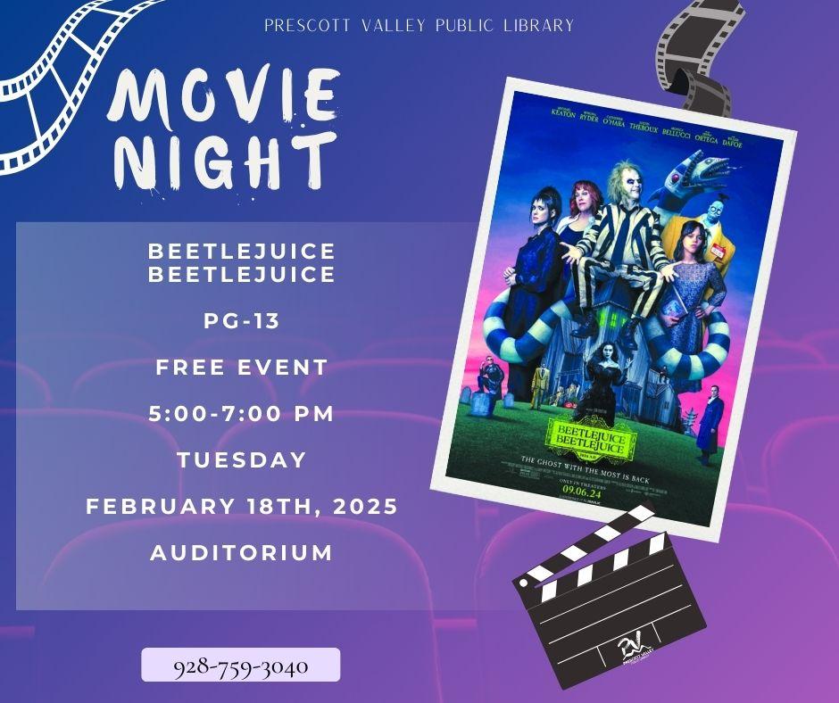 event poster with Beetlejuice promotional poster