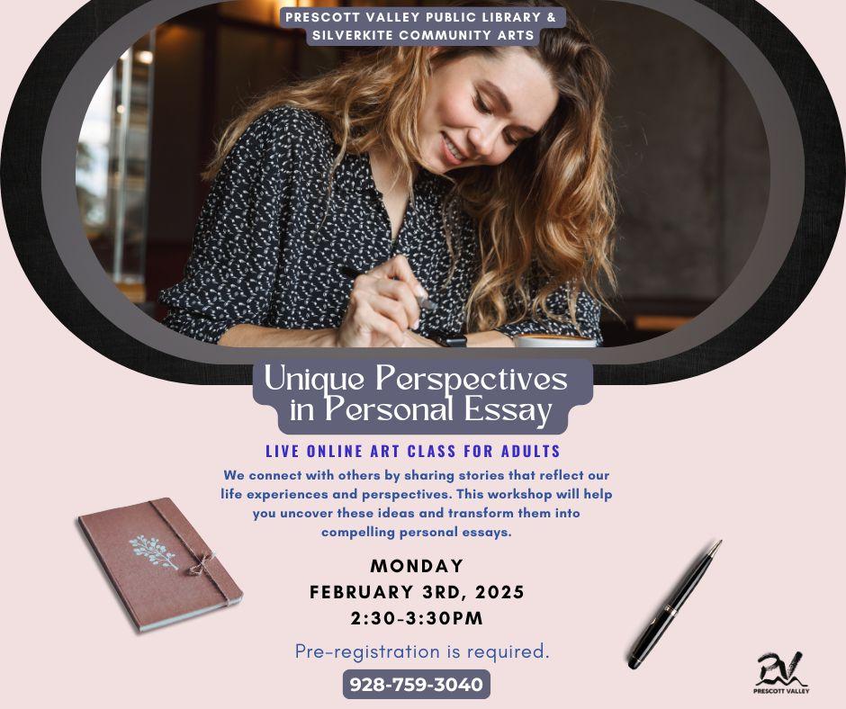 event poster with a person writing