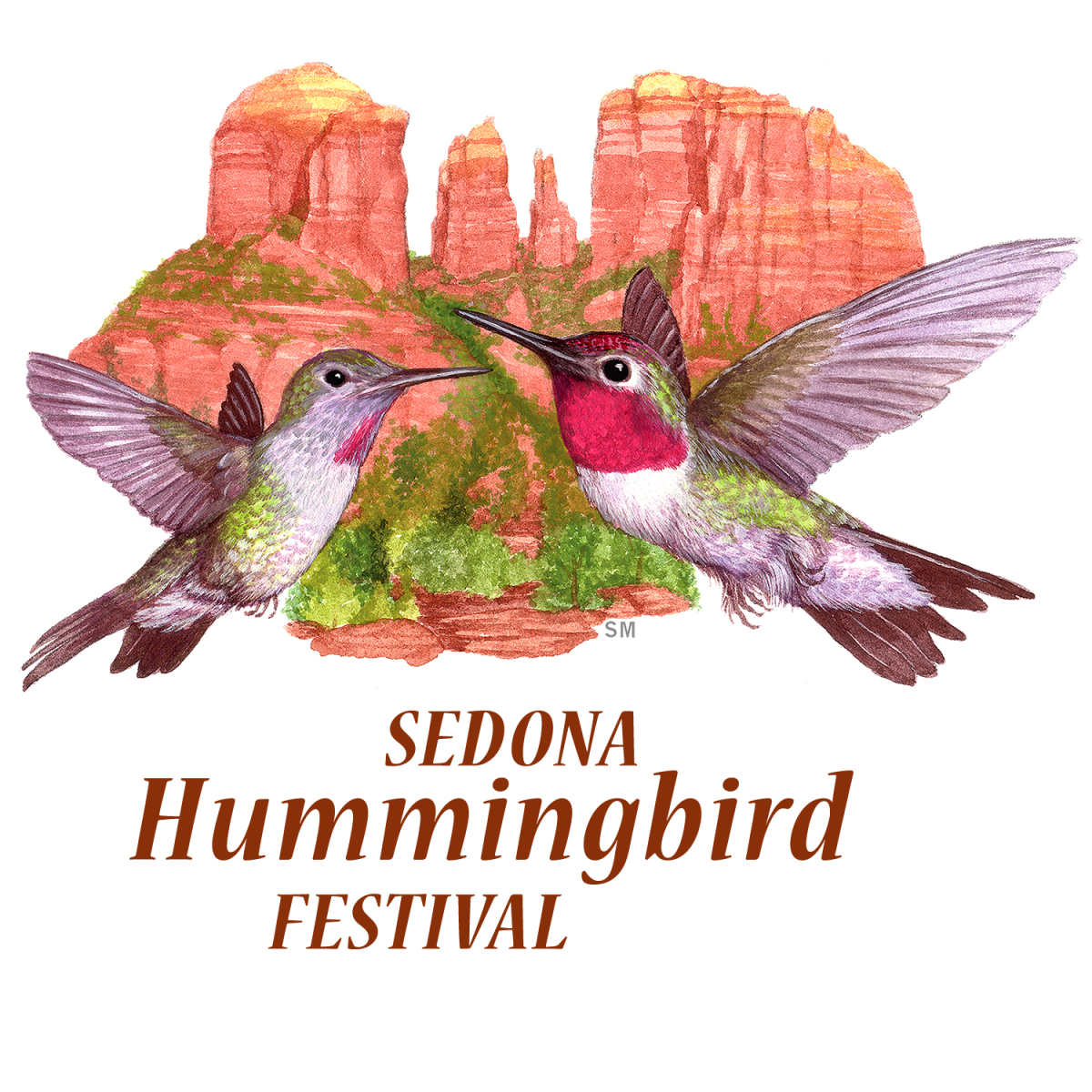 Two hummingbirds and the words Sedona Hummingbird Festival