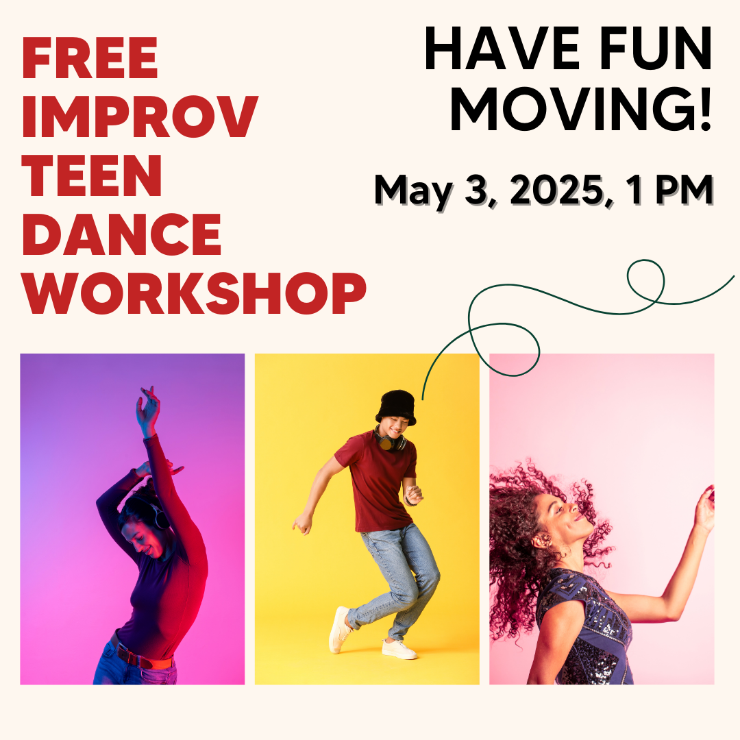 Improv Dance poster with three different pictures of teens dancing.