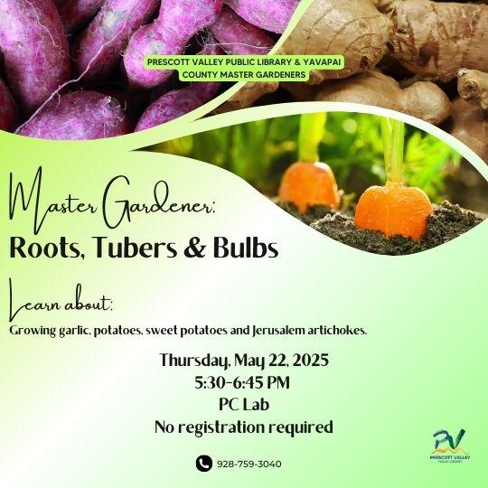 event poster with pictures of purple yams, jerusaleum artichokes and carrots