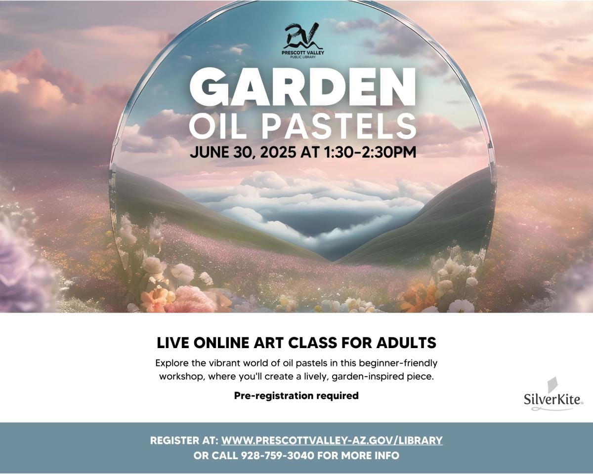 event poster with garden image