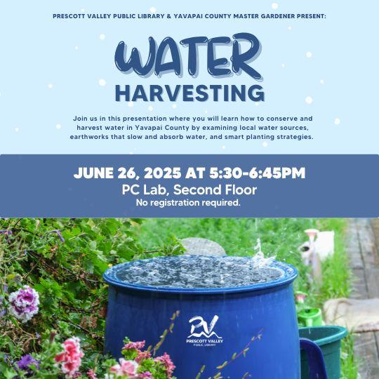 event poster with barrel full of water