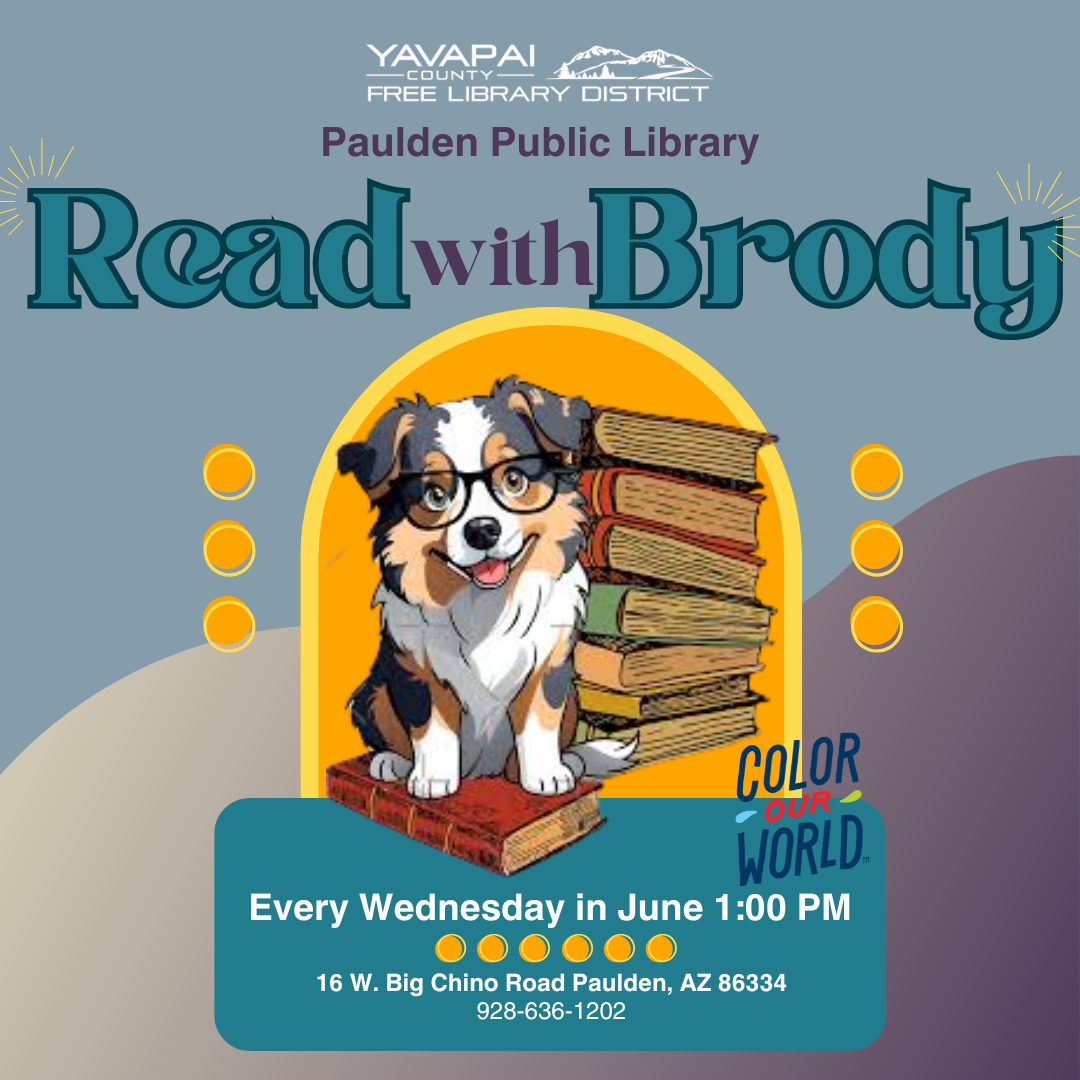 A drawing of a dog wearing glasses next to a stack of books.